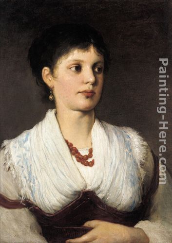 A portrait of a woman in native costume painting - Gabriel Cornelius Ritter von Max A portrait of a woman in native costume art painting